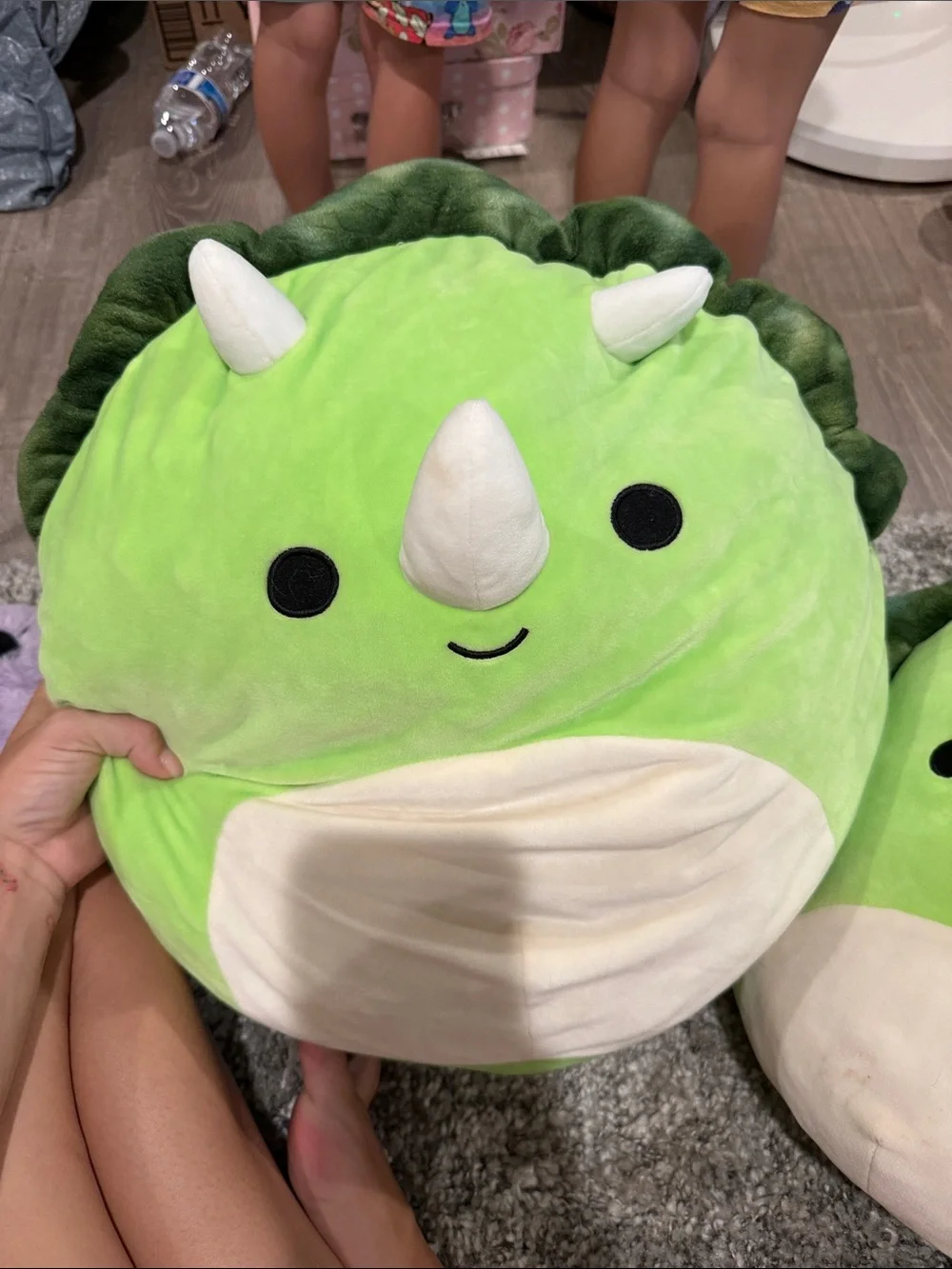 Squishmallows Green and Cream Triceratops Plush Pair